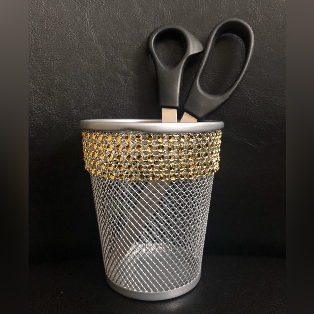 New! Custom Silver and gold metal storage cup